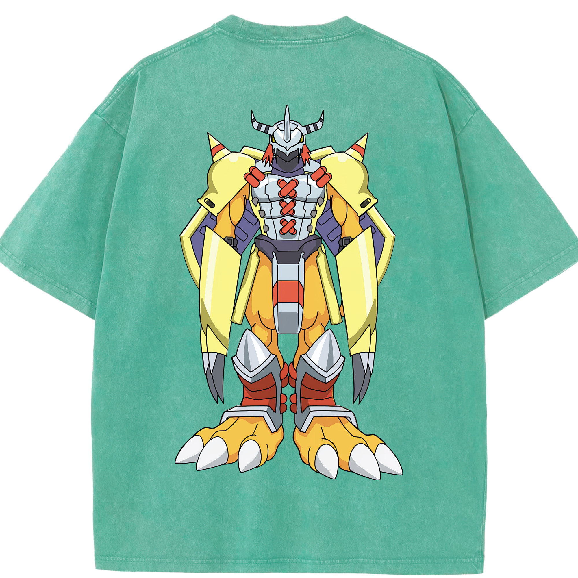 （画像用） Digimon デジタルモンスター/デジモン 綿100% ヴィンテージ風 半袖Tシャツ（背面プリント）